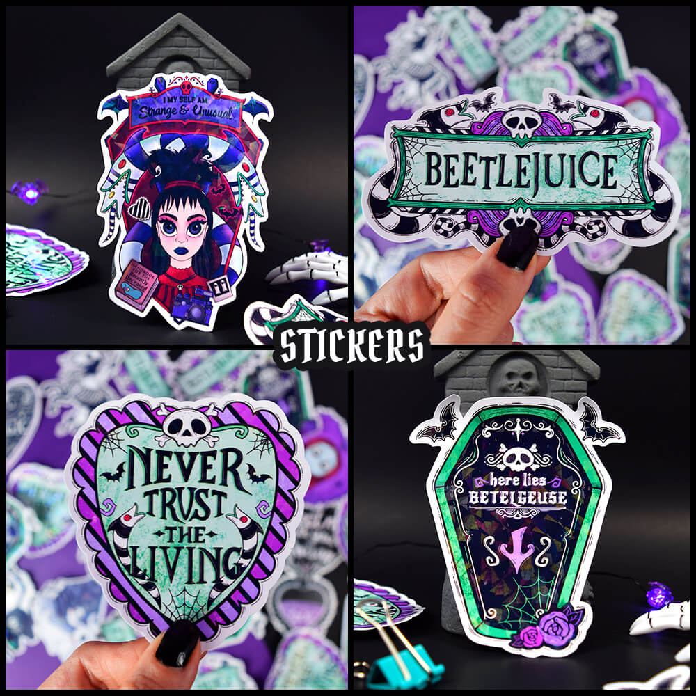 Beetlejuice Kit de Papelería. Da rienda suelta a tu creatividad con un toque macabro.