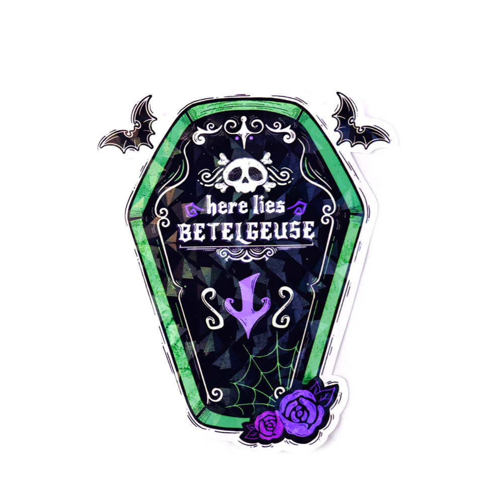 Here lies Betelgeuse I Beetlejuice sticker holográfico