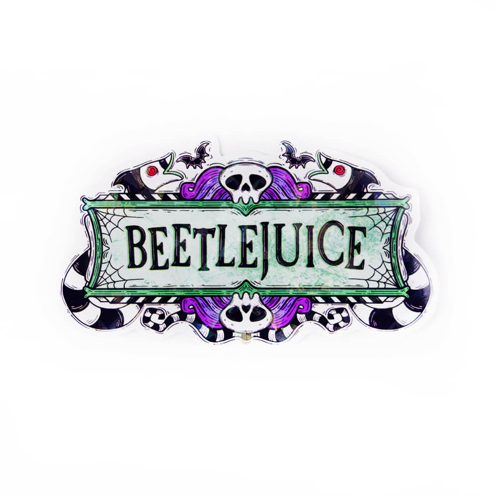 Beetlejuice sticker holográfico