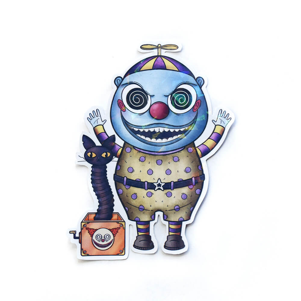Clown the nightmare before christmas sticker holográfico