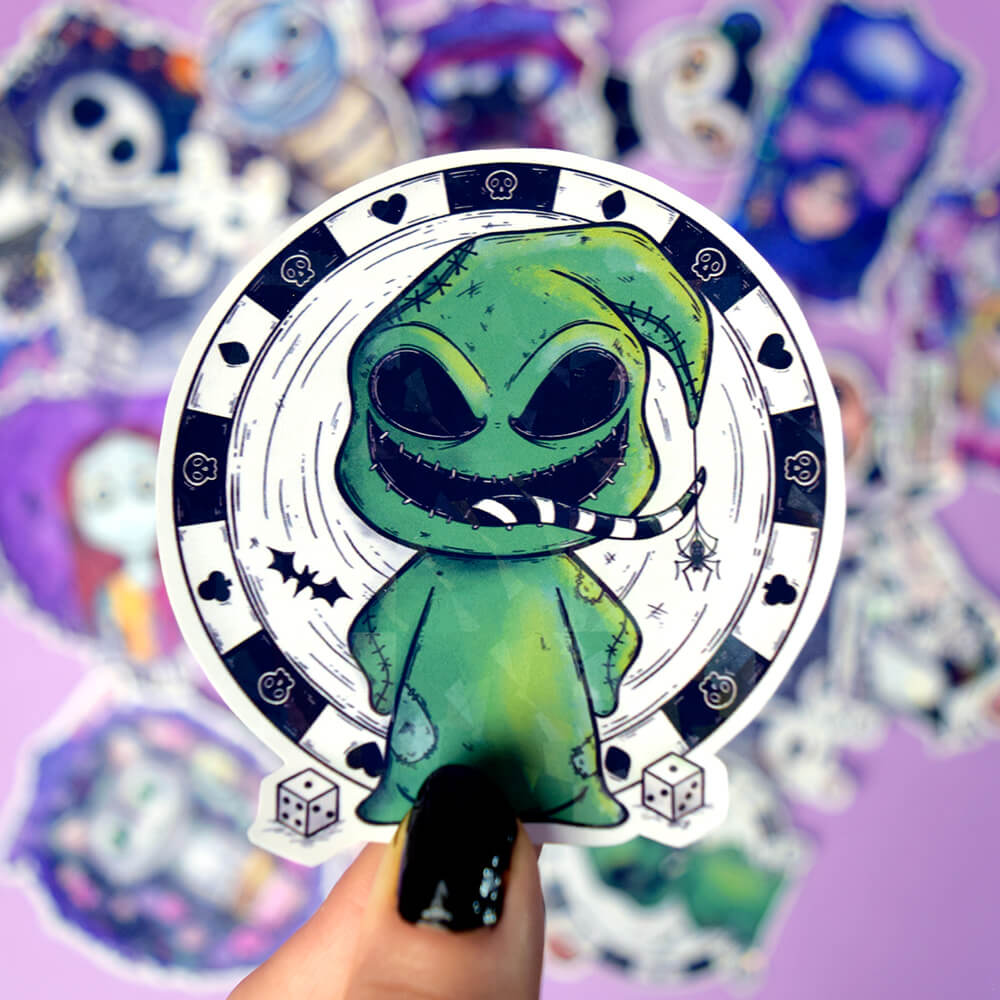 Oogie bogie sticker holográfico
