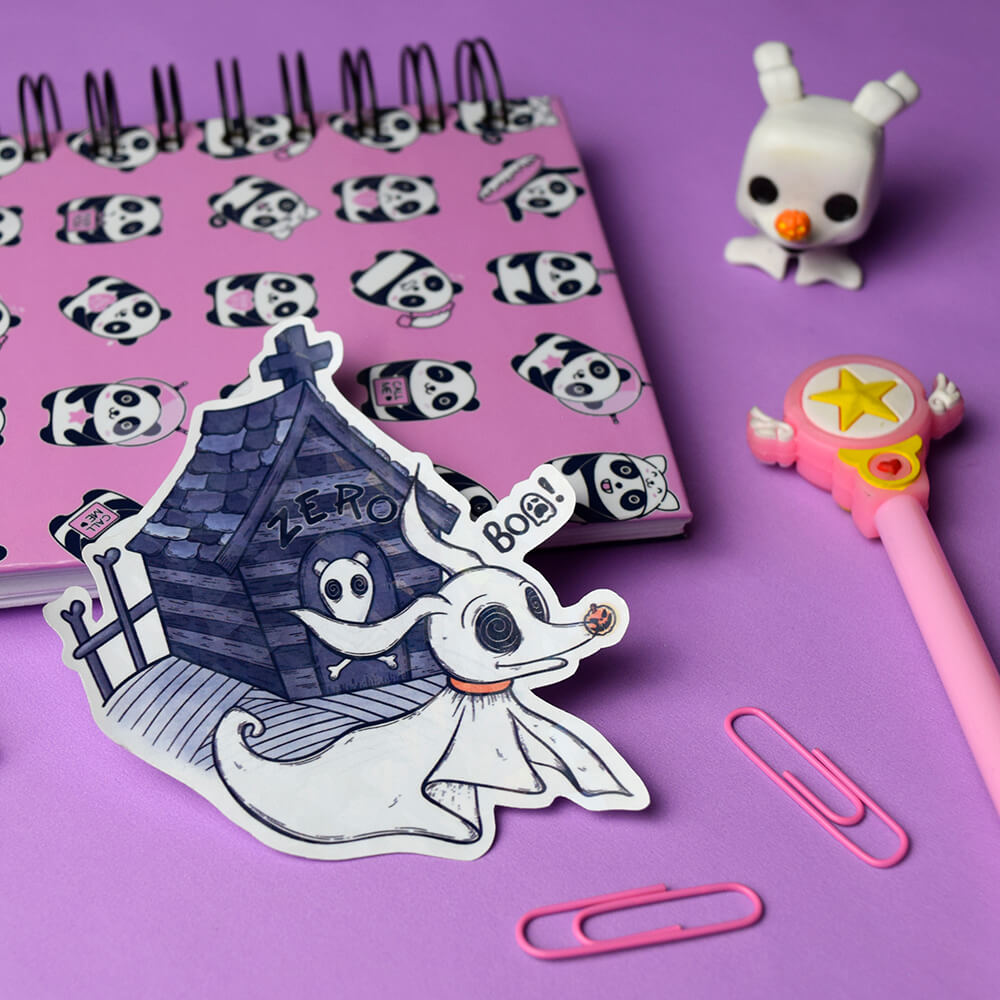 Zero the nightmare before christmas sticker holográfico