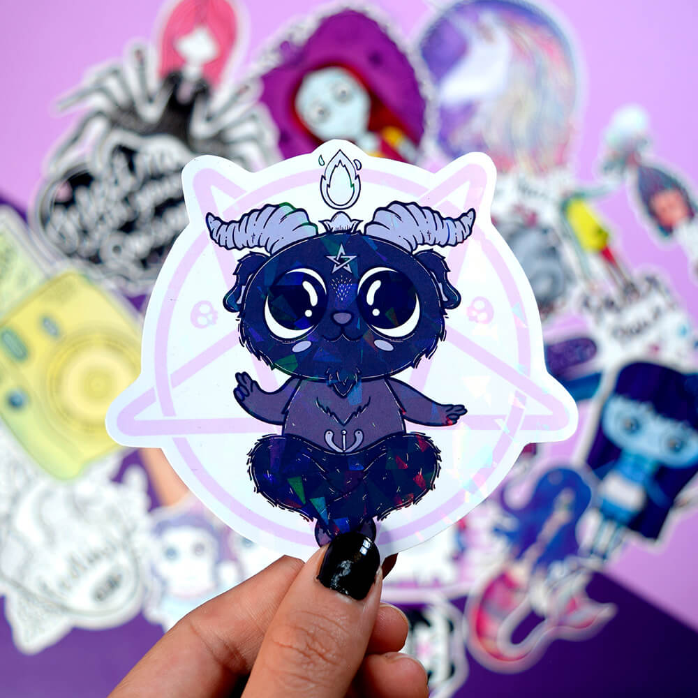 Baphomet sticker holográfico