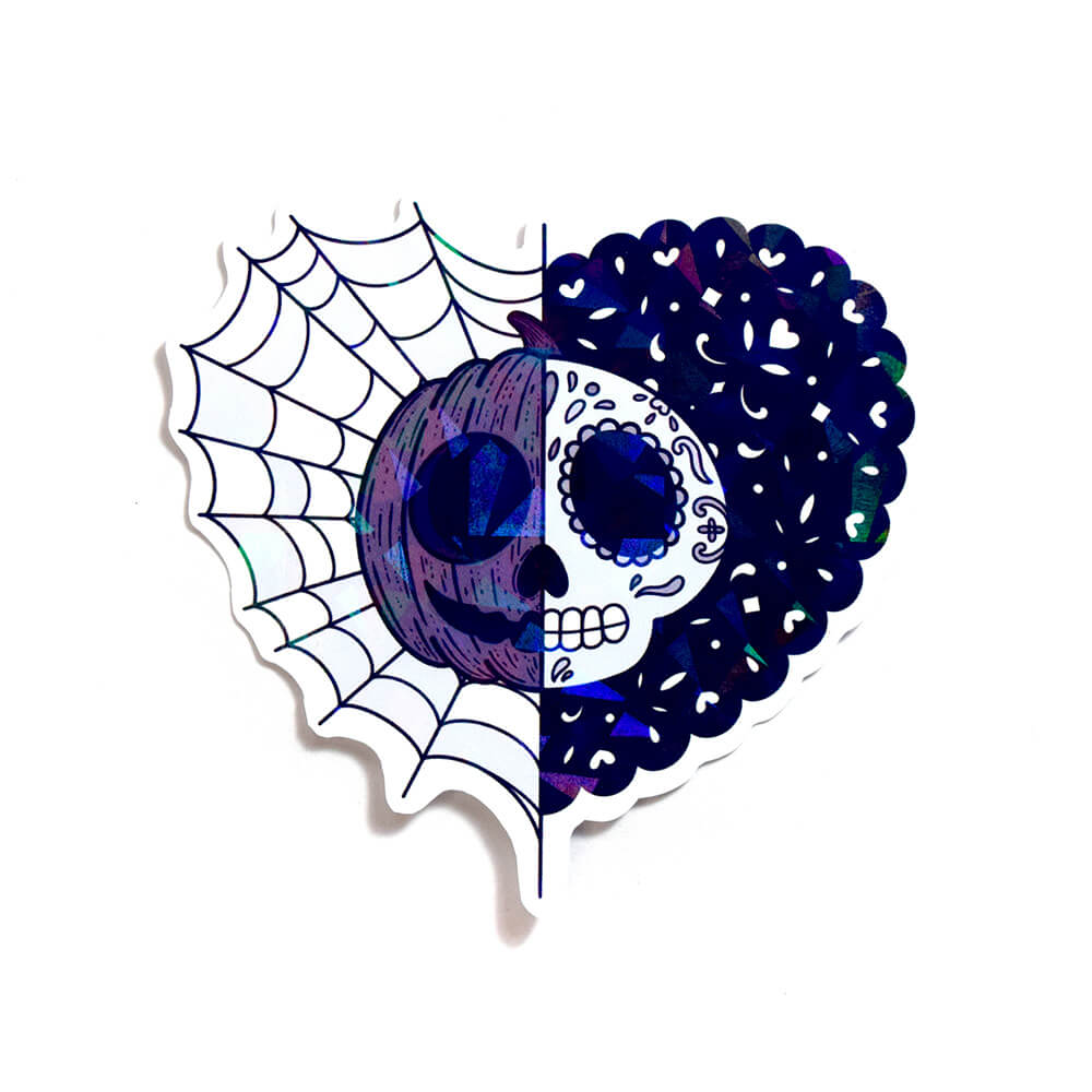 Día de muertos & Halloween sticker holográfico