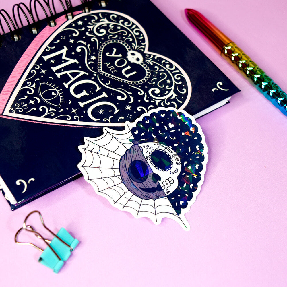 Día de muertos & Halloween sticker holográfico