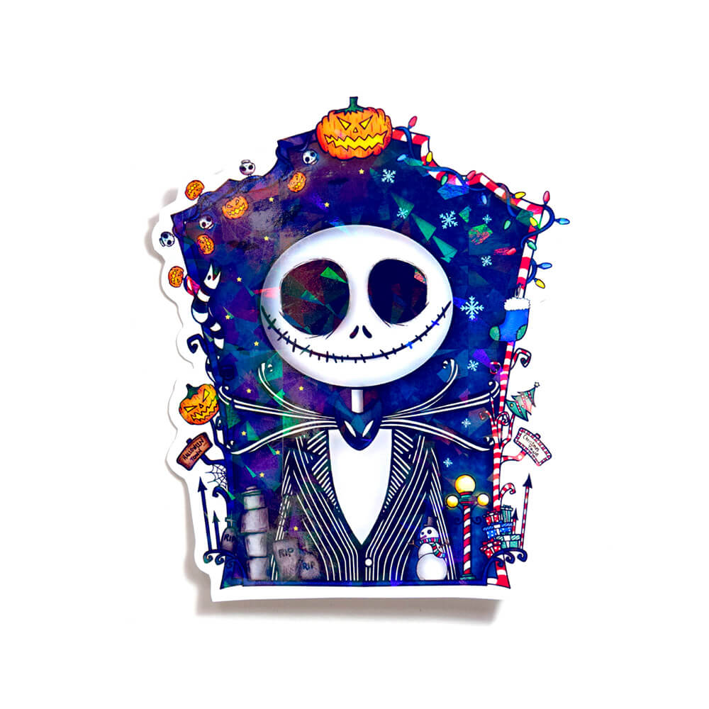 Jack skellington sticker holográfico