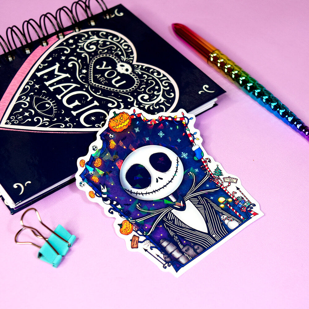 Jack skellington sticker holográfico