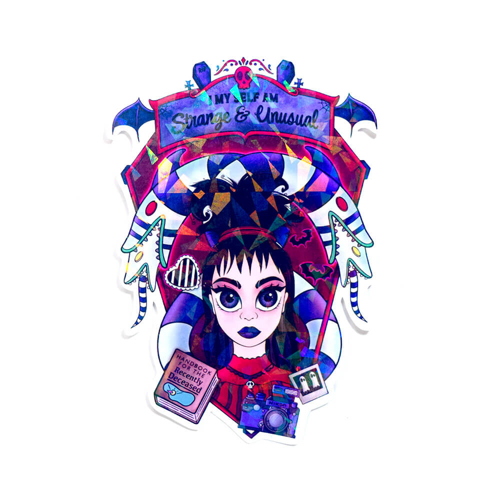 Lydia Deetz beetlejuice sticker holográfico