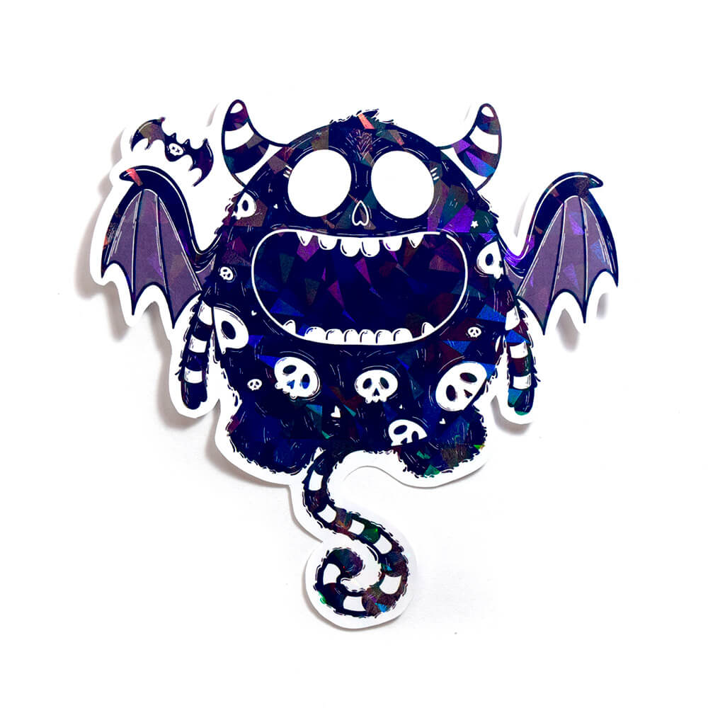 Skull monster sticker holográfico