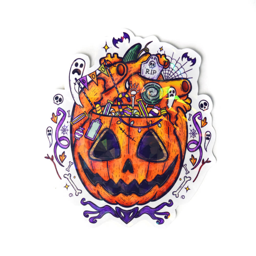 Halloween is coming sticker holográfico